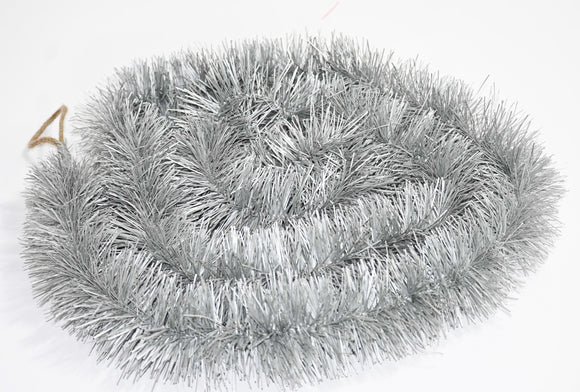 Paper Tinsel 2m in Silver Grey