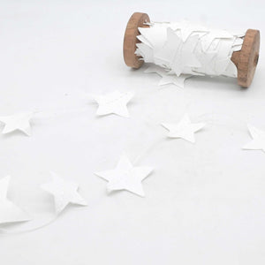 Paper Star Garland on Bobbin 5m - White