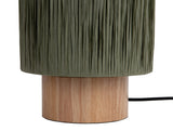 Wooden Lamp with Green Paper Shade