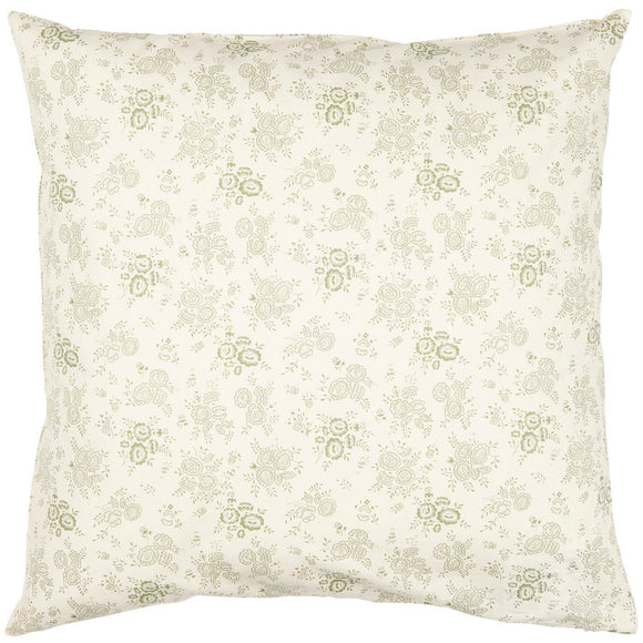 Green and White Floral Cushion