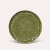 Leaf Embossed Round Tray in Moss