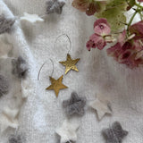 Brass Star Drop Earrings