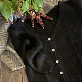 Button Mohair Long Sleeve Cardigan