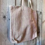 Jute Bag with Contrast Stripe