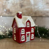 Large Ceramic Christmas House for Tealight