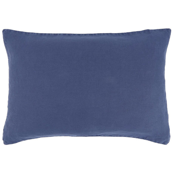 Linen Rectangle Cushion in Indigo Blue