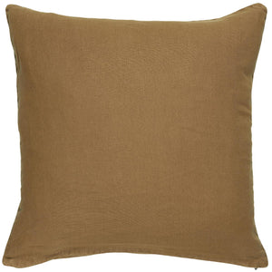 Cognac Linen Square Cushion