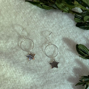 Hoop Earrings with Star Charm