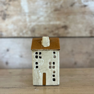 Ceramic House for Tealight in Cream