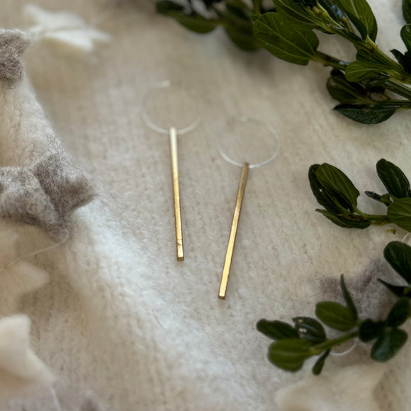 Brass Bar Earrings