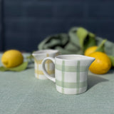 Mini Green Checked Stoneware Jug