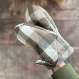 Half Oven Glove in Olive Check