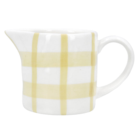 Mini Yellow Checked Stoneware Jug