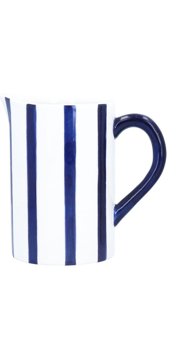 Blue Stripe Ceramic Jug 14cm