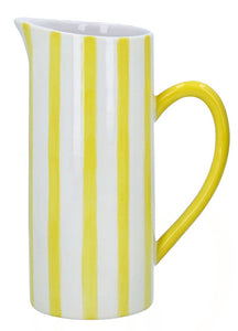 Yellow Stripe Ceramic Jug 23cm