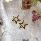 Open Brass Star Earrings