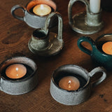 Handmade Ceramic Tealight Holder in Tawny