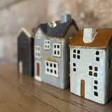 Ceramic House for Tealight in Cream