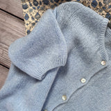 Cropped Sleeve Mohair Cardigan