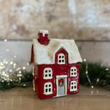 Large Ceramic Christmas House for Tealight