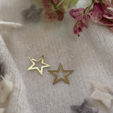 Open Brass Star Earrings