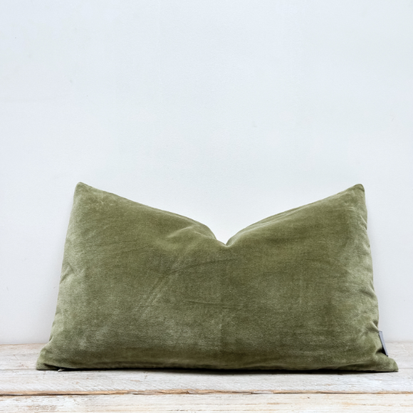 Velvet Rectangle Cushion Lichen