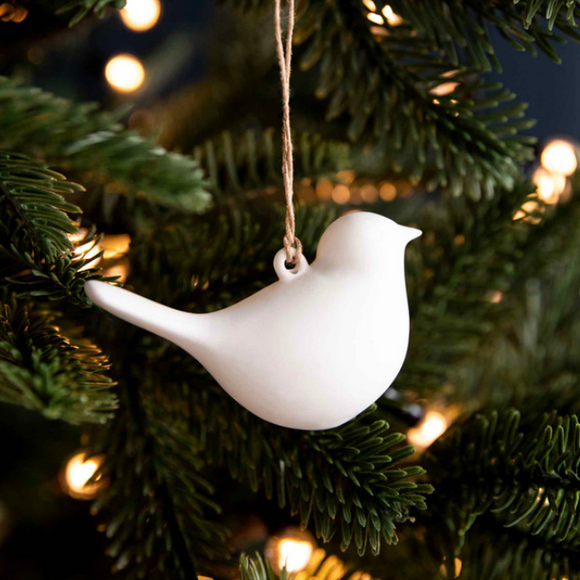 White Porcelain Bird Decoration