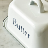 White Enamel Butter Dish