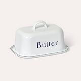 White Enamel Butter Dish