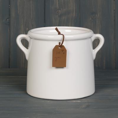 White Ceramic Pot 14cm