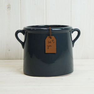 Charcoal Ceramic Pot 14cm