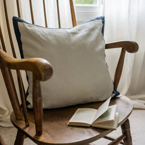 100% Linen Cushion in Nautic