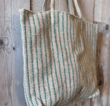 Jute Bag with Contrast Stripe