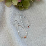 Silver Teardrop Earrings with Copper Star