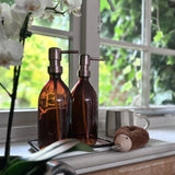 Amber Glass Refillable Bottle with Pump 500ml