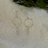 Hoop Earrings with Feather Charm