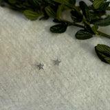 Mini Silver Star Stud Earrings