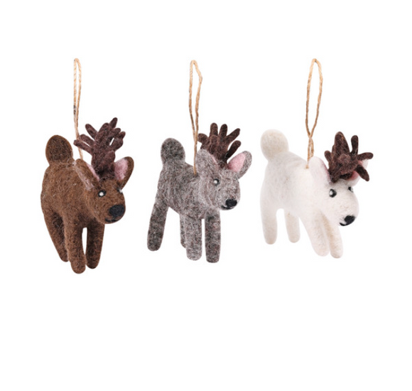 Assorted Felt Reindeer Decorations