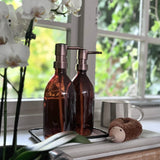 Amber Glass Refillable Bottle with Pump 500ml