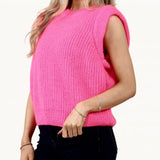 Padded Shoulder Knitted Tank