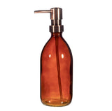 Amber Glass Refillable Bottle with Pump 500ml