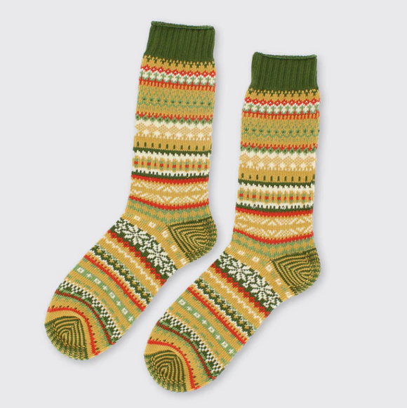 Men's Fairisle Socks - Green