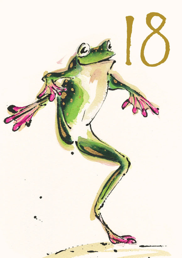 Age 18 Dancing Frog Card