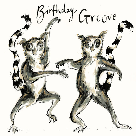 Birthday Groove Lemurs Card