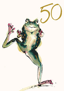 Age 50 Dancing Frog Card