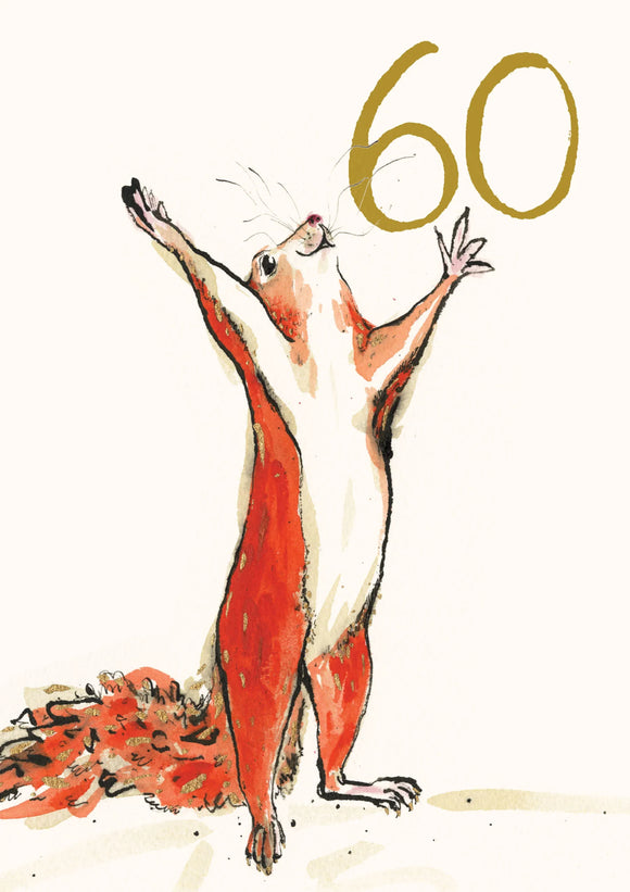 Age 60 Dancing Squirrel Card