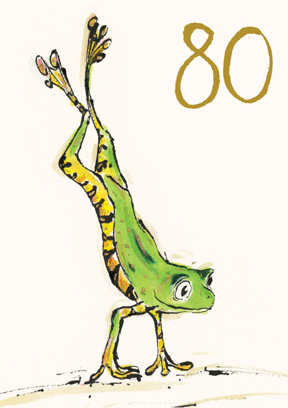 Age 80 Dancing Frog Card