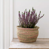 Pink Weave Seagrass and Cotton Planter