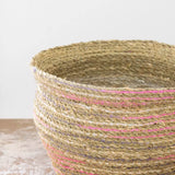 Pink Weave Seagrass and Cotton Planter