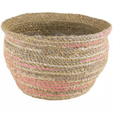 Pink Weave Seagrass and Cotton Planter